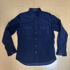COMME CA ISM ネイビー コーデュロイシャツ L