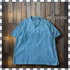 BRANDINI ブランディーニ シルク 無地半袖シャツXLのサムネイル
