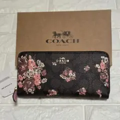【訳あり】新品未使用 COACH フラワー 長財布 花柄 フローラル ピンク