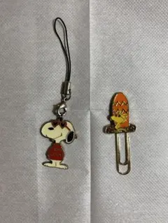 スヌーピーのストラップ・ウッドストックのクリップ セット