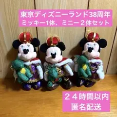 ミッキー ミニー ぬいぐるみバッジ ディズニー 38周年 キングダムトレジャー
