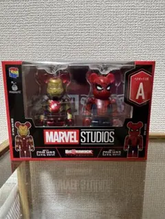 マーベル　ハッピーくじA賞　BE@RBRICK アイアンマン スパイダーマン