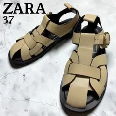 ZARA ザラ グルカサンダル 本革 アイボリー37のサムネイル