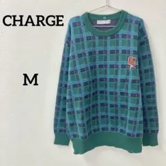 CHARGE　ウールニット セーター　総柄　チェック