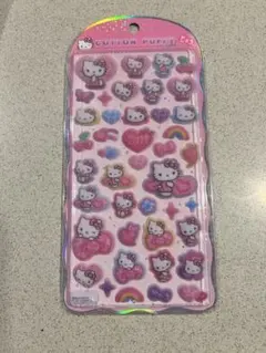 ハローキティ ヒョウ柄　コットンパフィシール