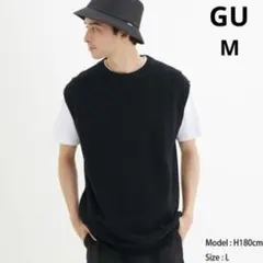 GUジーユー　美品　ネイビー　ノースリーブベスト