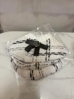 ぬい服　白　15cm 着せ替え ツイード　ポンチョ　帽子　ベレー帽　2セット