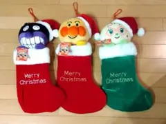 【タグ付き】アンパンマン クリスマスソックス 3個セット