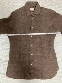 良品 ボリエッロ リネンシャツ ブラウン サイズ39 m相当