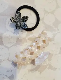 ★ヘアクリップ ヘアゴム 2点セットのサムネイル