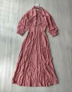 ZARA ピンク ドット ロングワンピース