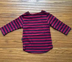 赤と黒のストライプ 長袖カットソー