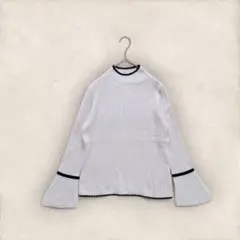 デッサン トップス リブニット バイカラー フレアスリーブ バイカラー 薄手