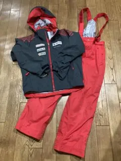 DESCENTE 子ども用スキーウェアセット 12/140 グレー/レッド