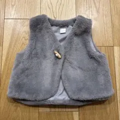 テータテート　ファー　ベスト　グレー　90 バースデイ