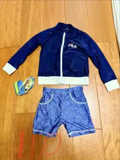 FILA キッズ 上下セット ラッシュガード 110 ネイビー