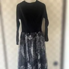 黒のニット・チュールロングワンピース 希少品　数量限定　早い物勝ち