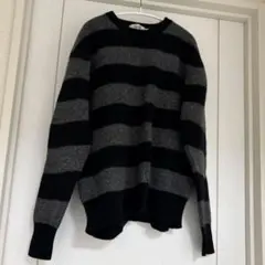 minsobi ボーダーニット 長袖 ブラック グレー - メルカリ