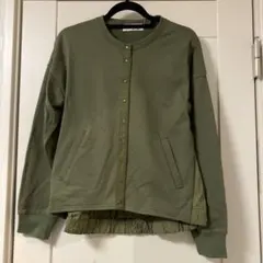 MILITARY ボタン付きカーディガン オリーブグリーン　ヤマダヤ　LASUD