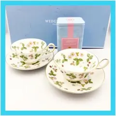 未使用品　箱付き　ウェッジウッド　ワイルドストロベリー　カップ＆ソーサー　茶葉付