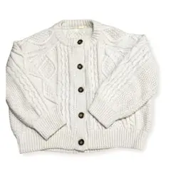 GU ケーブル編みカーディガン M ホワイト