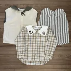 ディズニーブラウス、ノースリーブ服 3点セット