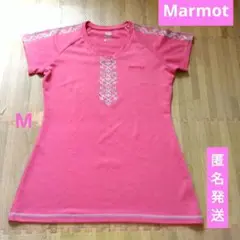 Marmot ピンク Vネック Tシャツ　M 【匿名発送】