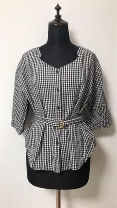【送料無料‼️】GRL ギンガムチェック シャツブラウス サイズL