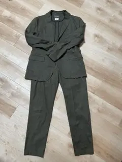 【美品】B&Y 東レ素材 セットアップ オリーブ Lサイズ 洗える/防シワ