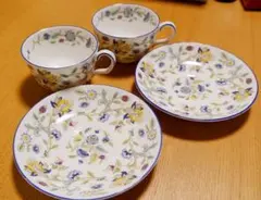ミントン ハドンホール ブルー英国製　カップ&ソーサー　2客
