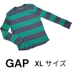 GAP ギャップ ワッフル生地 ボーダー ロンT カットソー XLサイズ