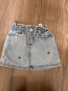 ZARA kidsストロベリー刺繍 デニムスカート98