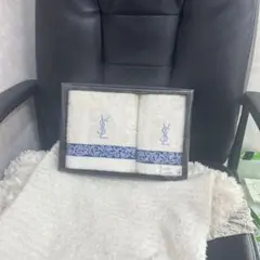 YSL タオルセット 2枚 ホワイト/ブルー