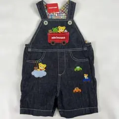 【未使用品✨】ミキハウス オーバーオール デニム 刺繍 ワッペン 80cm