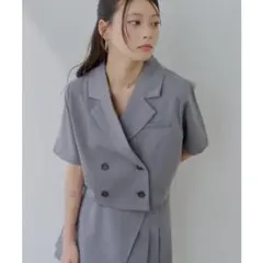 【新品】Chico 半袖ダブルジャケット GRYのサムネイル