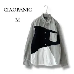 CIAOPANIC メンズ　長袖シャツ　ニット　切り替えデザイン　グレー　Mのサムネイル