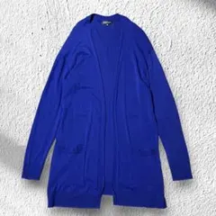 INDIVI トッパーカーディガン M 青 薄手 着流しのサムネイル