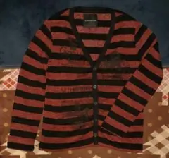 IN THE ATTIC homme 赤黒ストライプ カーディガン L