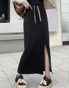 黒 スリット入り タイトスカート XL 韓国
