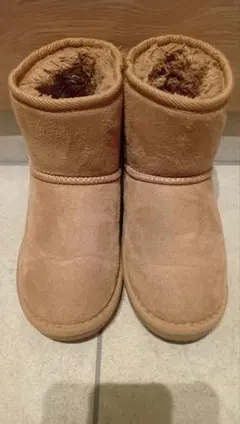 ベージュ スエード ショートブーツ　21cm