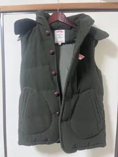 【DANTON】ダークグリーン フード付き ダウンベスト