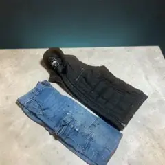 寅壱 ベスト　デニムパンツ　セット ペンキ汚れ多数です