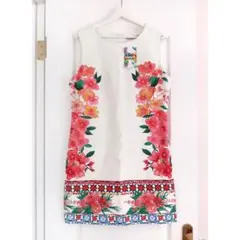 【新品未使用】Desigual デシグアル ノースリーブワンピース 44 花柄