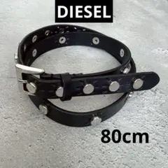 DIESEL ディーゼル スタッズ レザー ベルト ブラック 80cmのサムネイル