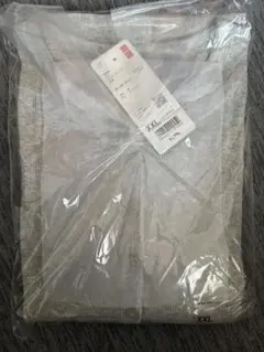 ユニクロ　リブヘンリーネックT XXL 02 ライトグレー