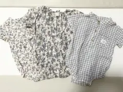 tete a tete チェック柄ロンパースまとめ売り80センチ