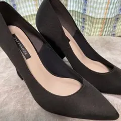 ESPERANZA ブラック ウェッジヒールパンプス