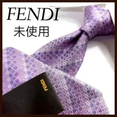 4563✨極美品✨フェンディ ネクタイ 総柄 ズッキーノ ロゴグラム