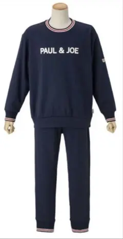 ポール&ジョーPJロゴ裏毛起毛プルオーバーセットアップルームウエアパジャマM新品