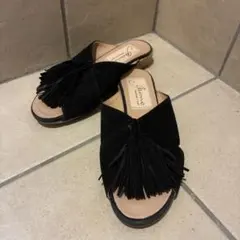 GAIMO♡タッセル付きスエードサンダル♡ブラックのサムネイル